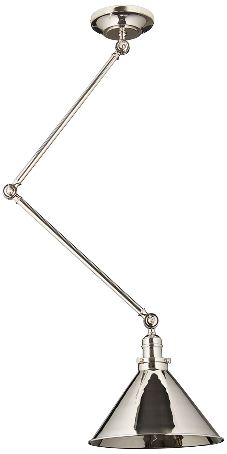 Image Provence 11 3/4" Polished Nickel Adjustable Arm Modern Mini Pendant