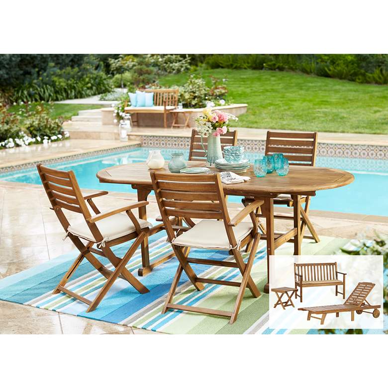 Image 1 Provence Acacia 8-Piece Outdoor Dining and Lounge Set