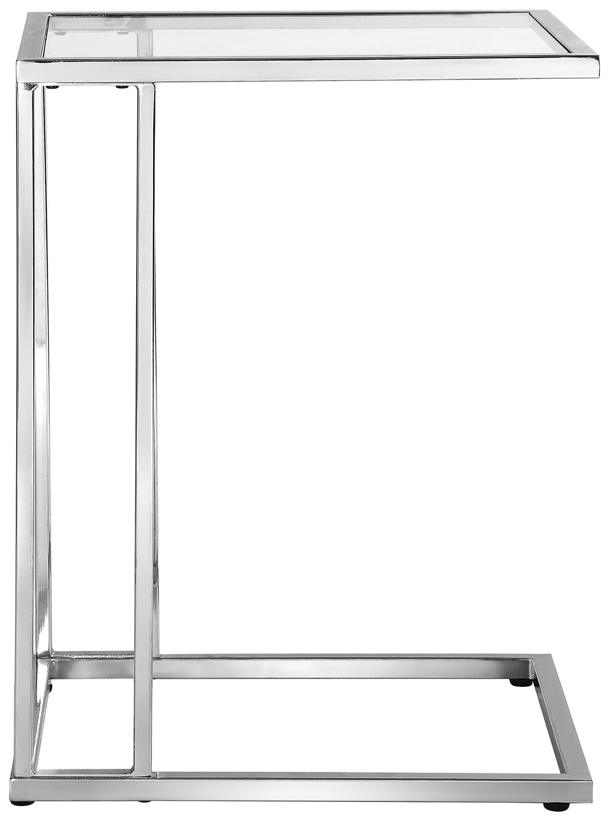 Image 2 Provenzano Chrome Glass Top C-Form Table more views