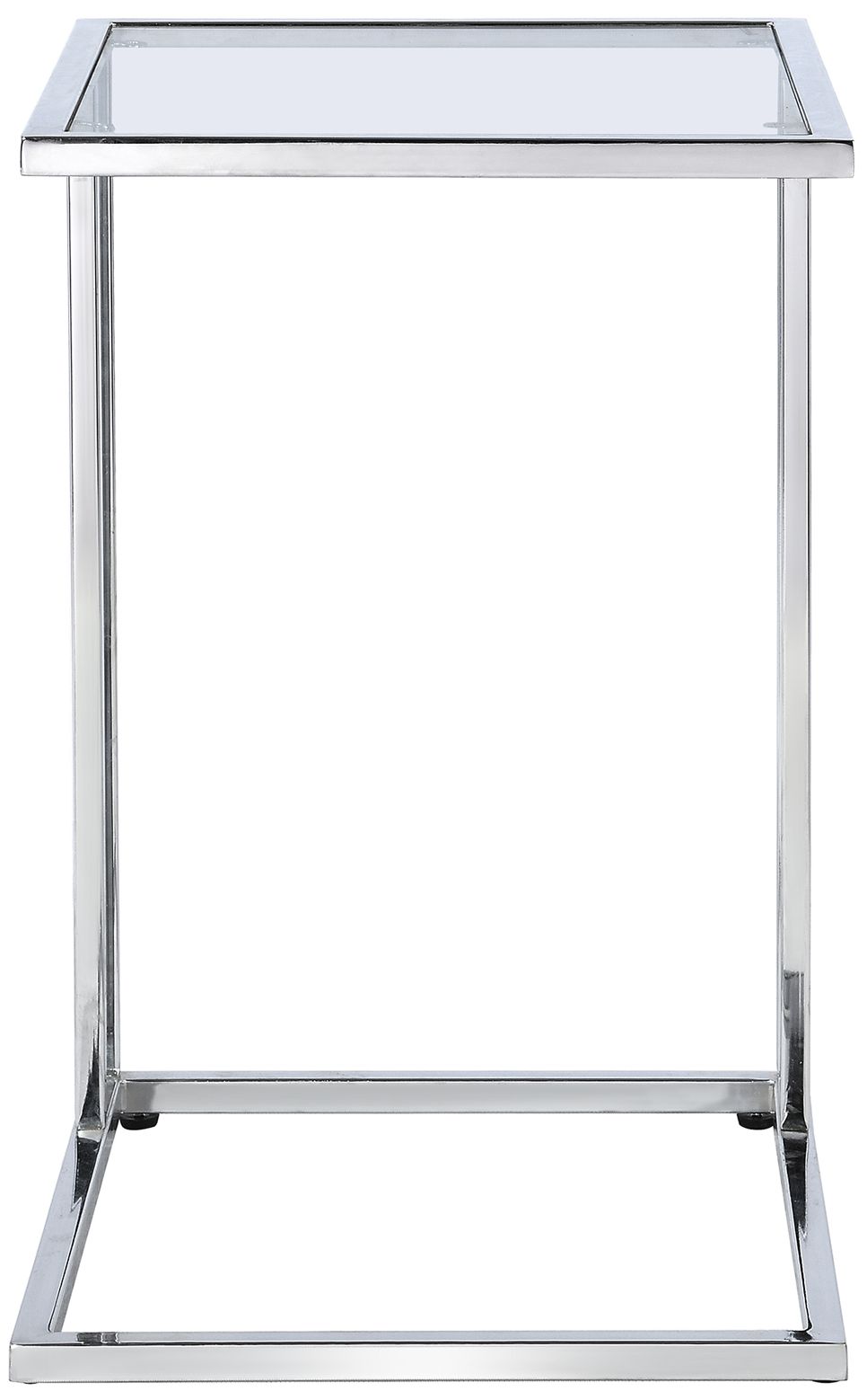 Image 3 Provenzano Chrome Glass Top C-Form Table more views