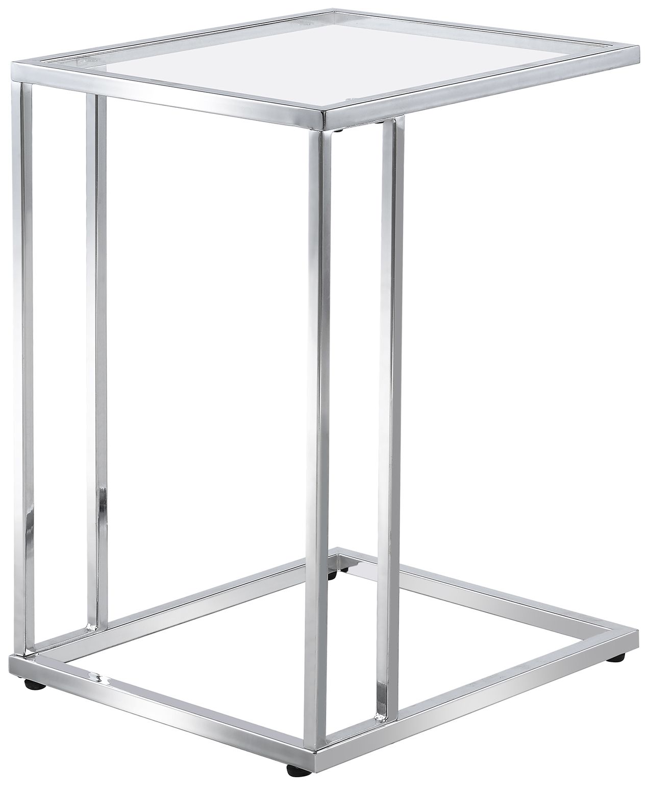 Image 4 Provenzano Chrome Glass Top C-Form Table more views