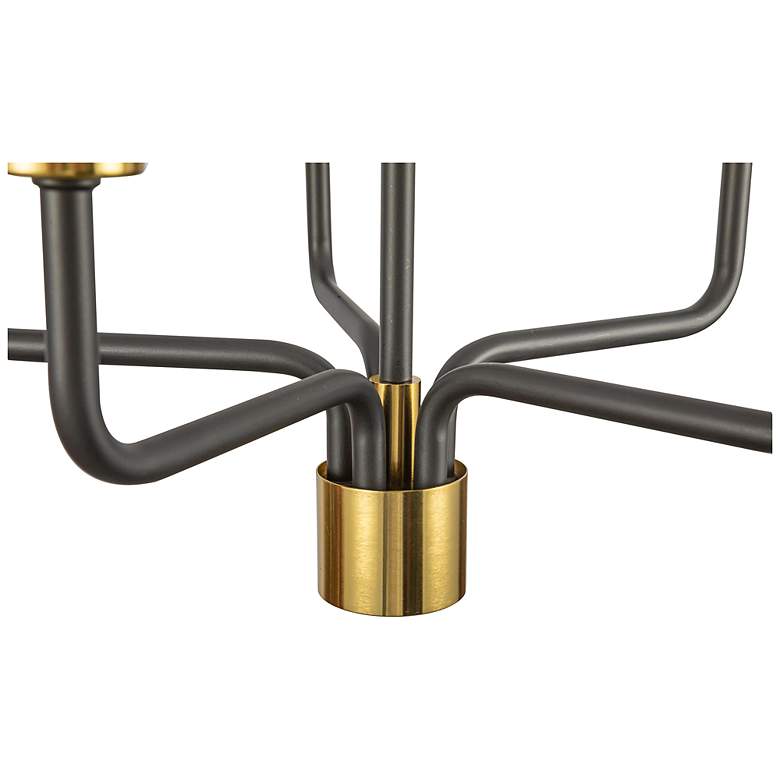 Image 5 Providence 24"W 5-Light Black, Brushed Brass Pendant w/ White Shade more views