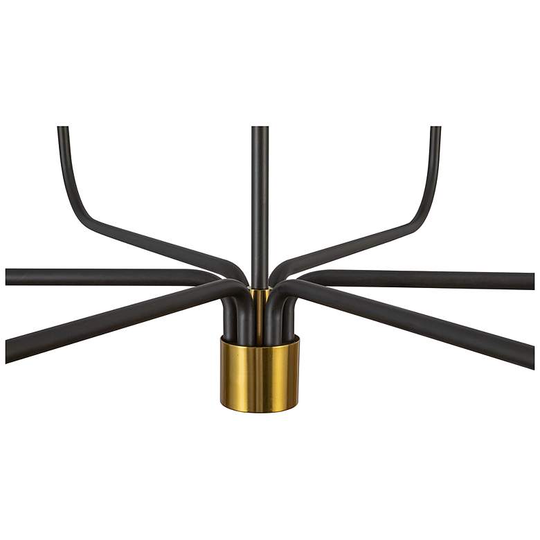 Image 5 Providence 42"W 6-Light Black, Brass Chandelier w/ White Shade more views