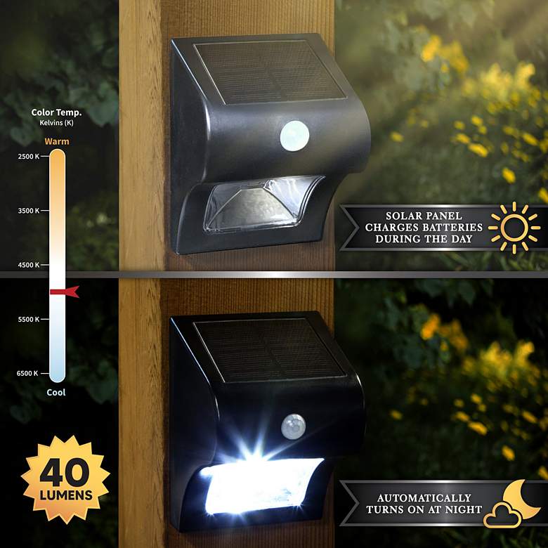 Image 3 Providence 5 inch High Black Solar Motion-Sensor Deck Light more views