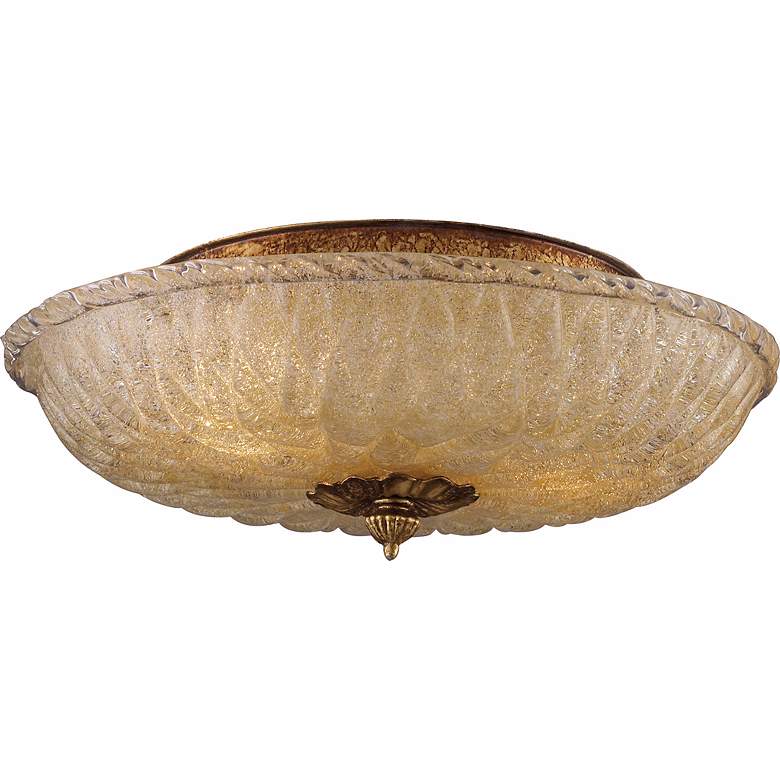 Image 1 Providence Antique Gold 15 inch Wide Ceiling Light Fixture