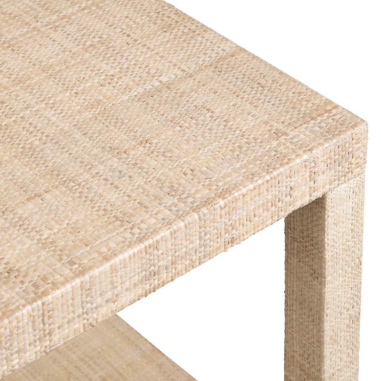Image 3 Providence Rafia 20" Wide Light Tan Square End Table more views