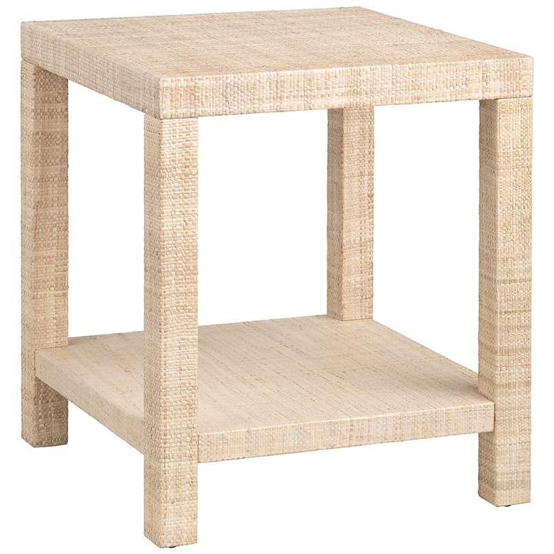 Image 4 Providence Rafia 20" Wide Light Tan Square End Table more views
