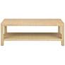 1_Providence Rafia 50"W Light Tan Rectangular Cocktail Table