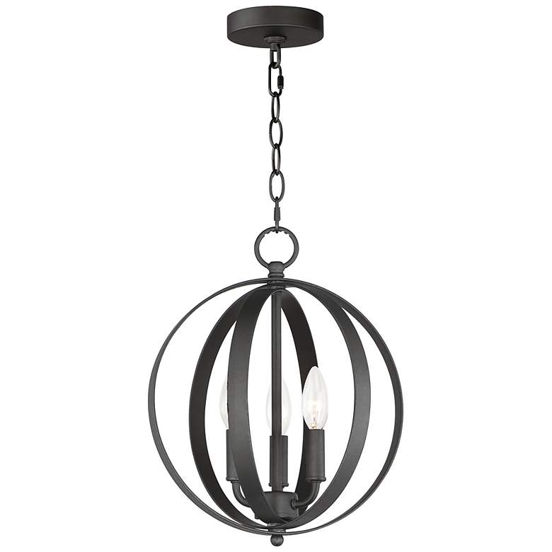 Image 1 Provident 3-Light 12" Wide Black Pendant Light