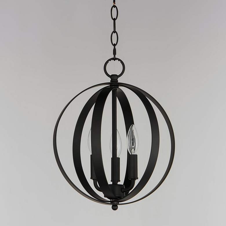 Image 2 Provident 3-Light 12" Wide Black Pendant Light more views