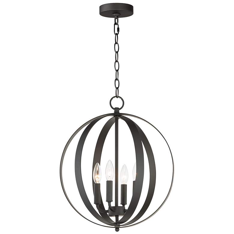 Image 2 Provident 4-Light 16" Wide Black Pendant Light