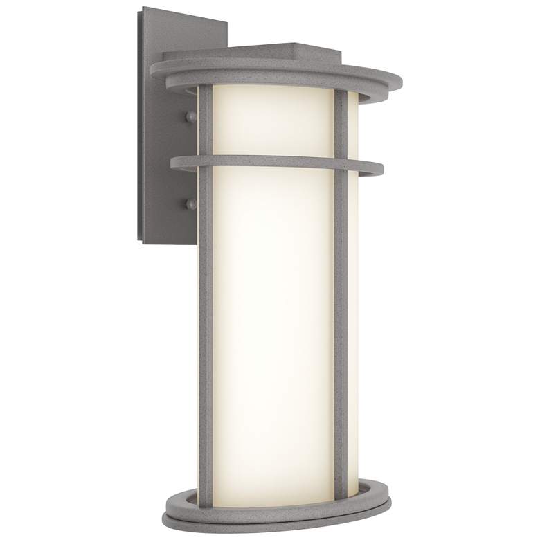 Image 1 Province 15.4"H Large Burnished Steel Outdoor Sconce w/ Opal Shade