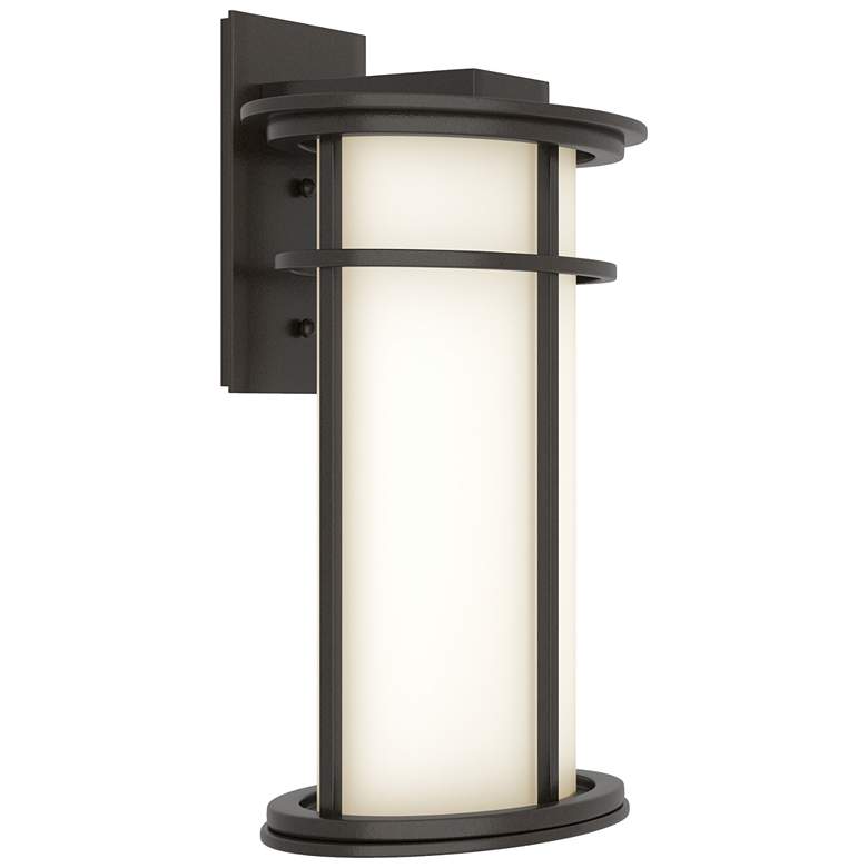 Image 1 Province 15.4 inchH Large Oil Rubbed Bronze Outdoor Sconce w/ Opal Shade