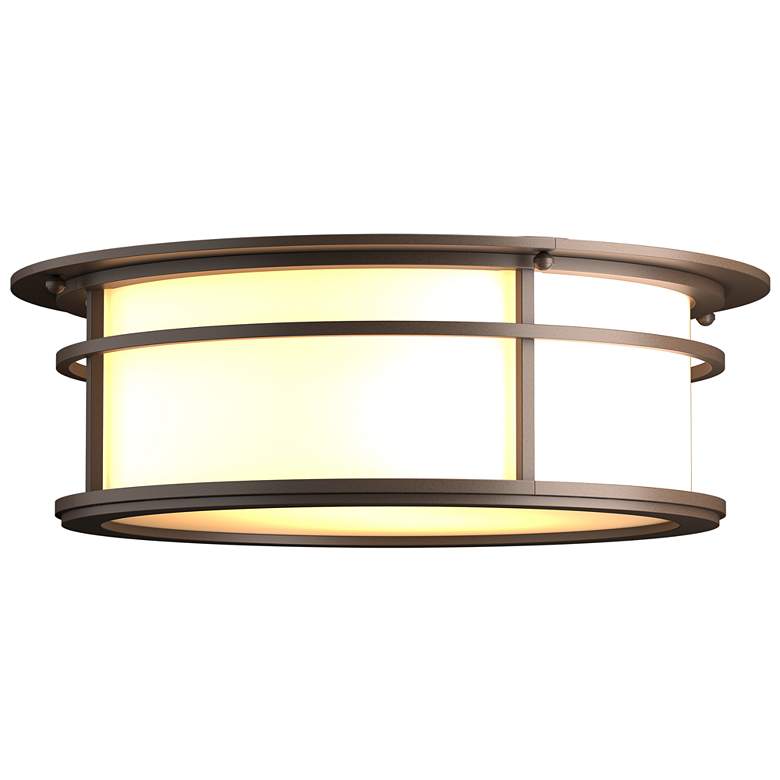 Image 1 Province Outdoor Flush Mount - Coastal Bronze Finish - Opal Glass