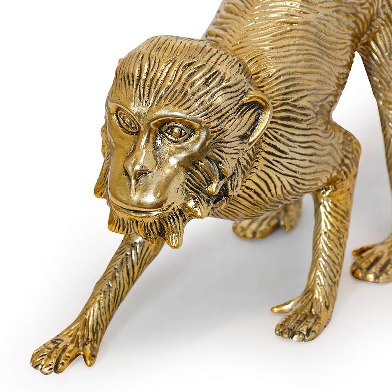Image 3 Prowling Monkey 31" High Gold Decorative Figure more views