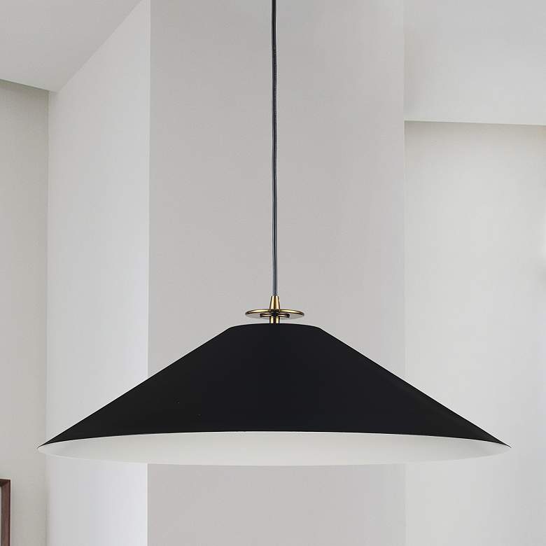 Image 1 Prudence 24" Wide Painted Black Cone Pendant Light