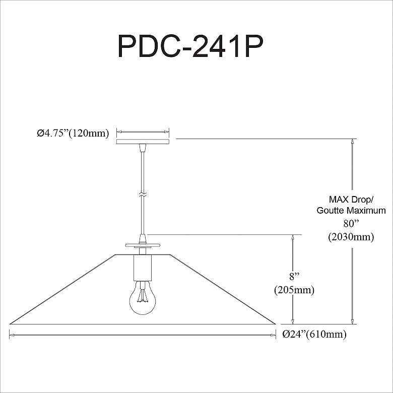 Image 3 Prudence 24" Wide Painted Black Cone Pendant Light more views