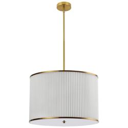 Prudy 24&quot; Wide 4 Light Aged Brass Pendant