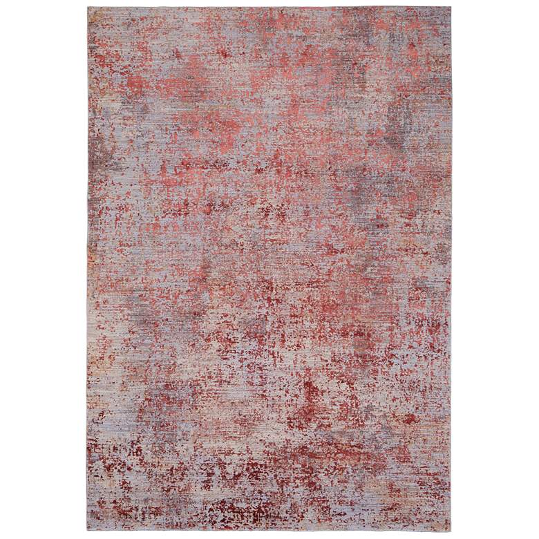 Image 1 Pryor Modern Watercolor Soft Indoor Red Area Rug 39NGF