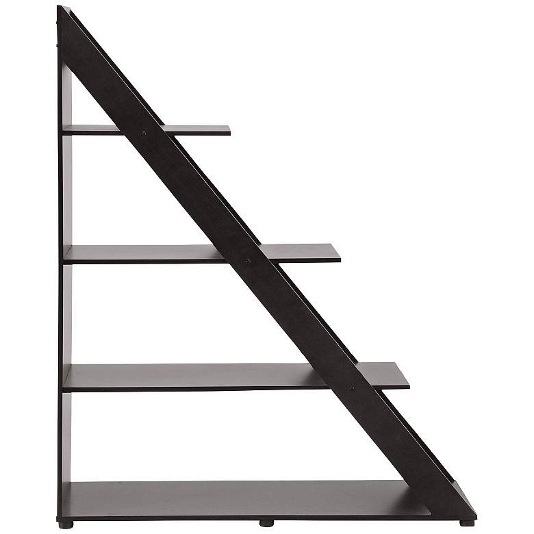 Image 2 Psinta Dark Faux Wood Modern Shelving Unit more views