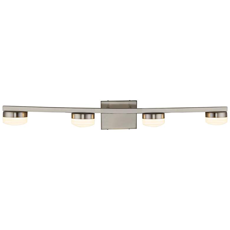 Image 2 Puck 33" Wide Brushed Nickel 4-Light LED Bath Light