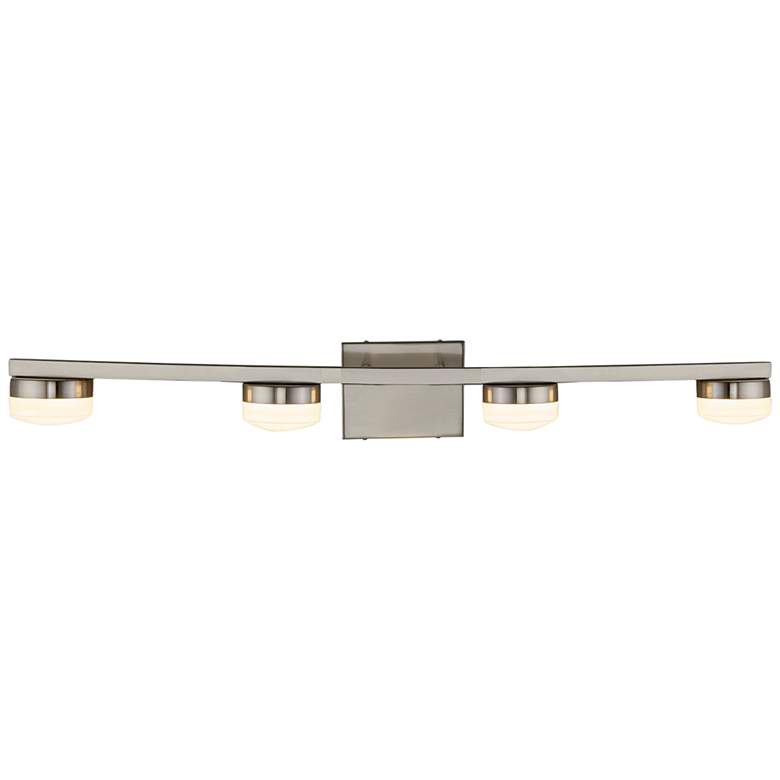 Image 2 Puck 33 inch Wide Brushed Nickel 4-Light LED Bath Light