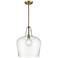 Puckette 13 3/4"W Vintage Brass Clear Glass Pendant Light