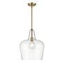 3_Puckette 13 3/4"W Vintage Brass Clear Glass Pendant Light more views