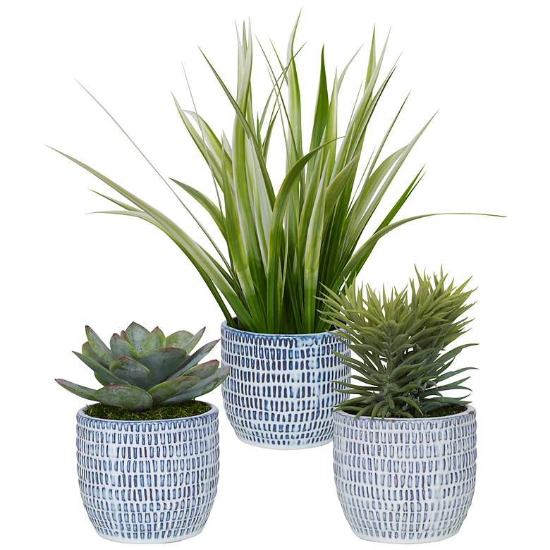 Image 2 Puebla Greenery 3-Piece Decorative Grass in Planter Set
