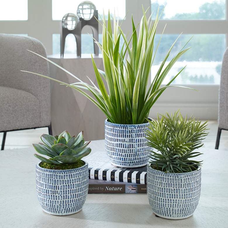 Image 1 Puebla Greenery 3-Piece Decorative Grass in Planter Set