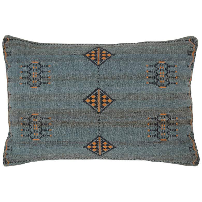Image 2 Puebla Tanant Dark Blue Tribal 24 inchx16 inch Lumbar Throw Pillow