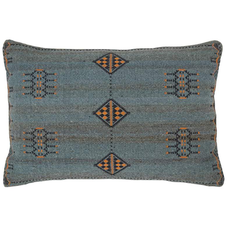 Image 2 Puebla Tanant Dark Blue Tribal 24"x16" Lumbar Throw Pillow
