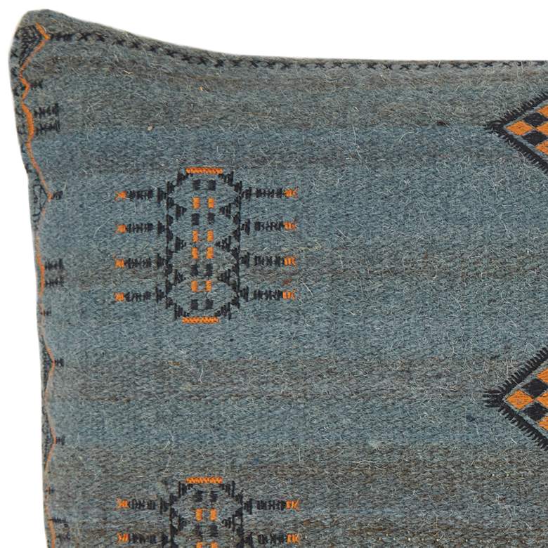 Image 3 Puebla Tanant Dark Blue Tribal 24"x16" Lumbar Throw Pillow more views