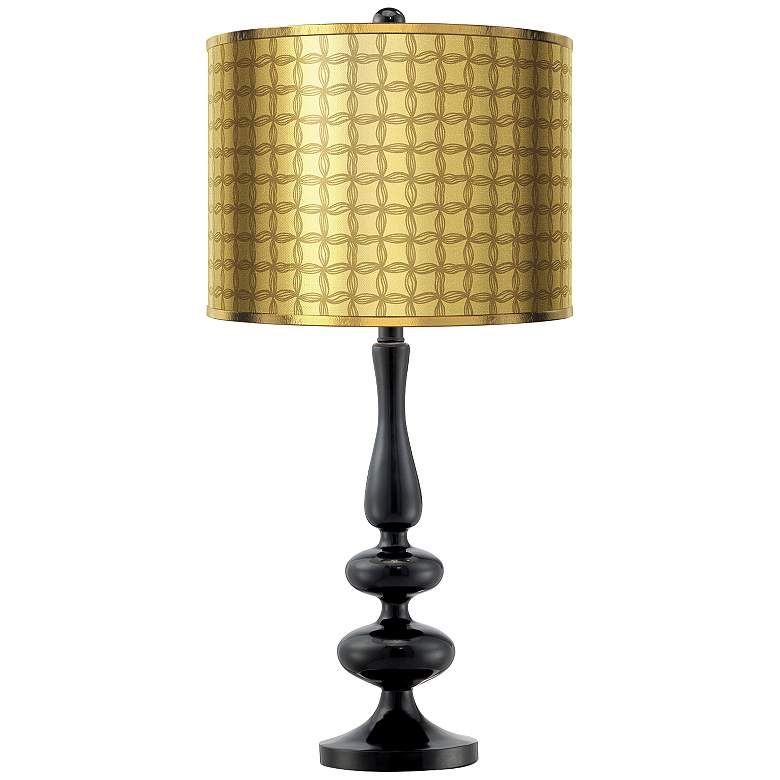 Image 1 Puffs Gold Shade by Inspire Me Home Decor with Mengden Black Table Lamp