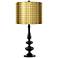 Puffs Gold Shade by Inspire Me Home Decor with Mengden Black Table Lamp