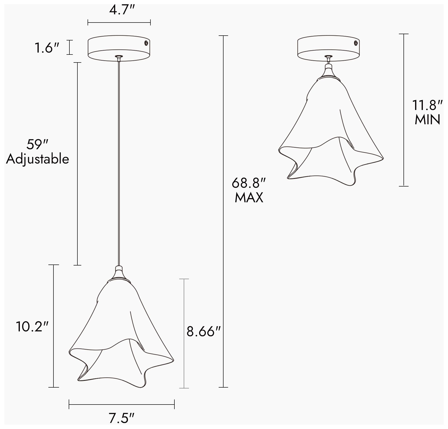 Image 2 Pufydace 1-Light LED Glass Pendant Light - Made to Order more views