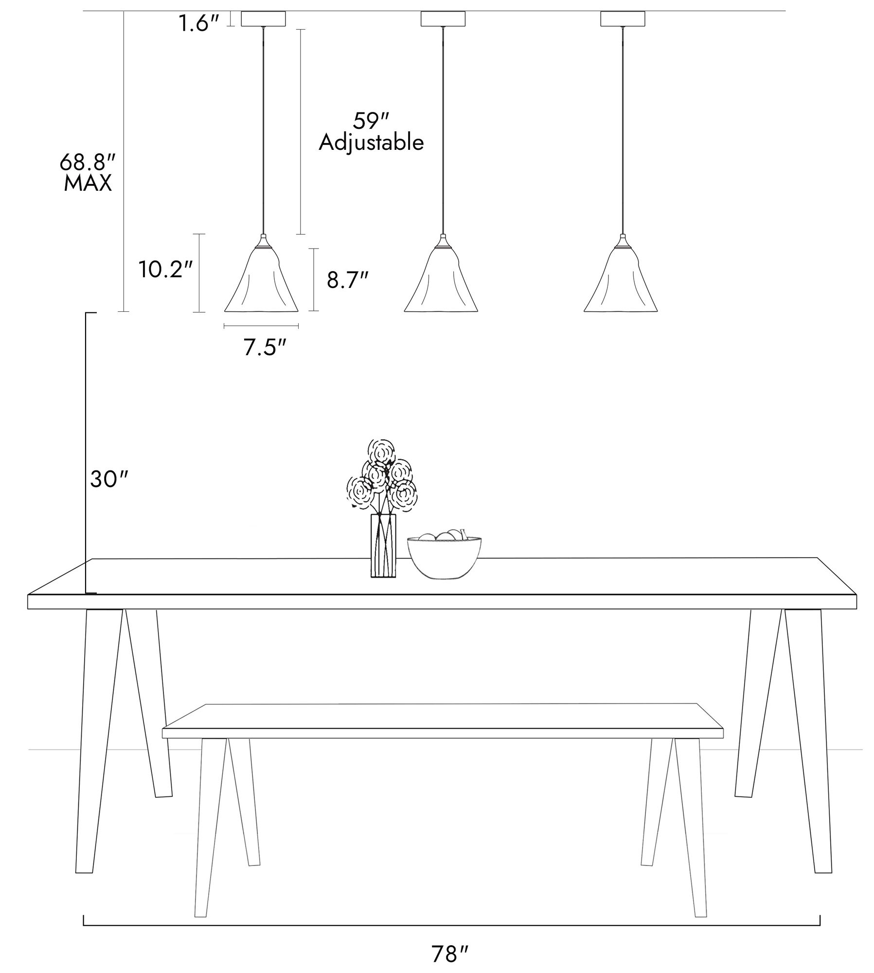Pufydace 1-Light LED Glass Pendant Light - Made to Order