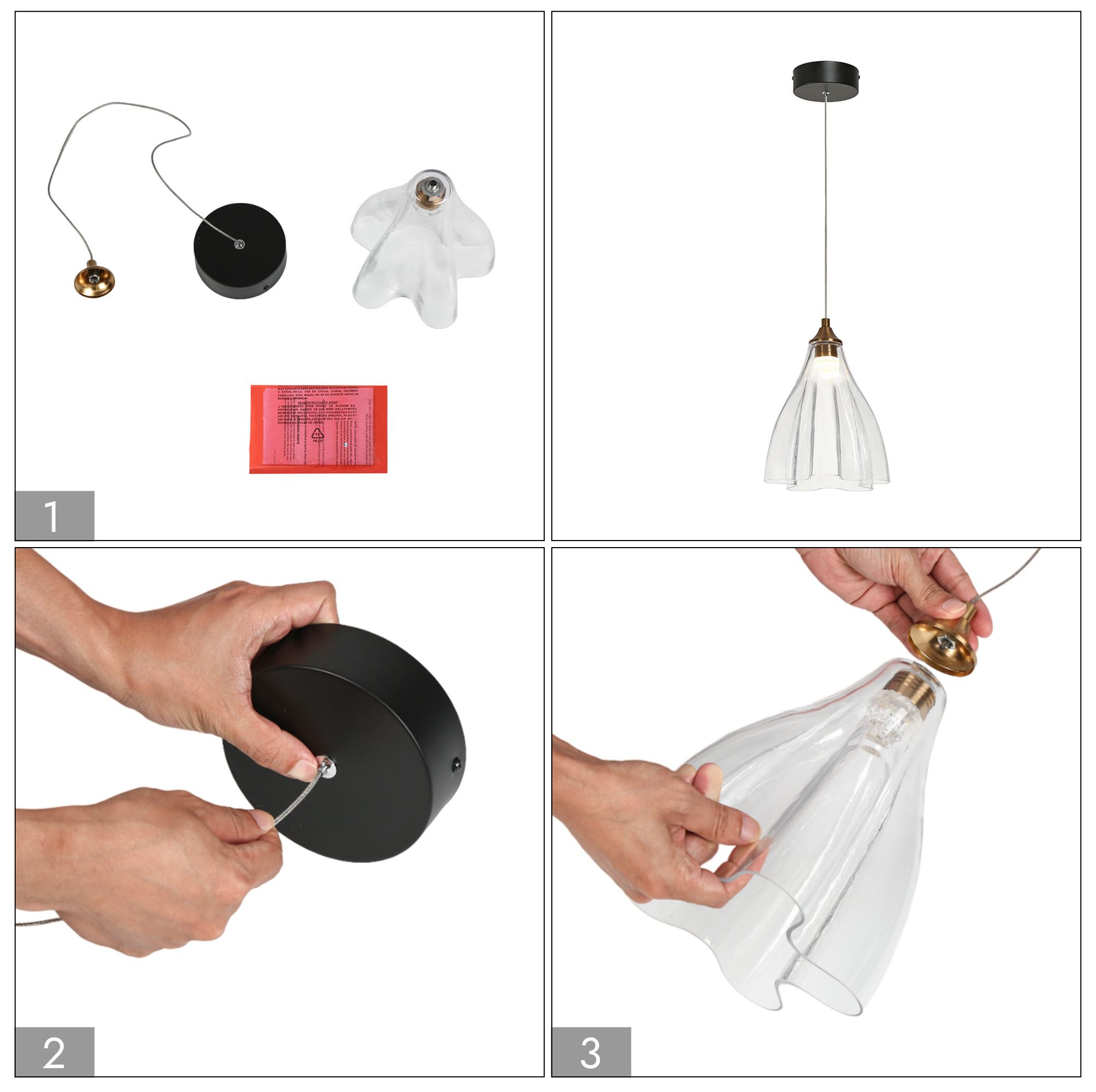 Pufydace 1-Light LED Glass Pendant Light - Made to Order