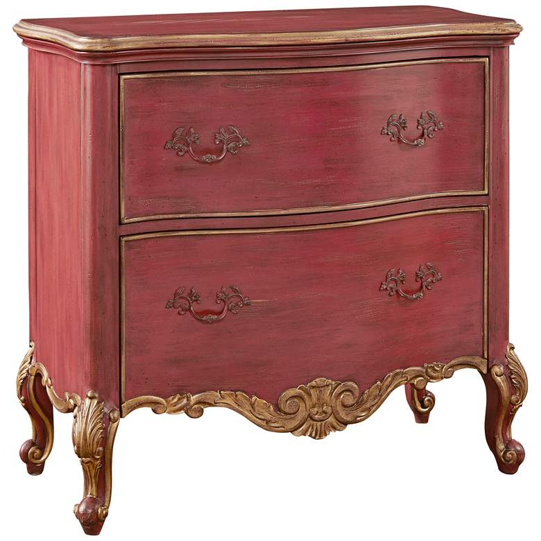 Image 1 Pulaski 38 inch Wide Sharone Red 2-Drawer Accent Chest