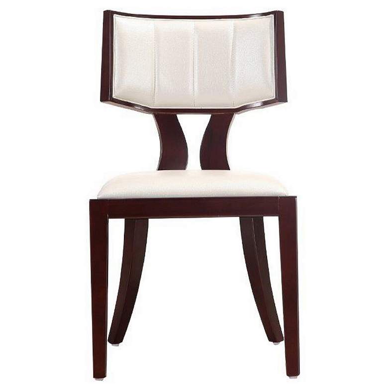 Image 1 Pulitzer Pearl White and Walnut Faux Leather Dining Chair (Set of Two)