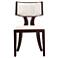 Pulitzer Pearl White and Walnut Faux Leather Dining Chair (Set of Two)