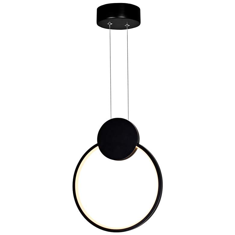 Image 1 Pulley 10" Wide Black LED Mini Pendant