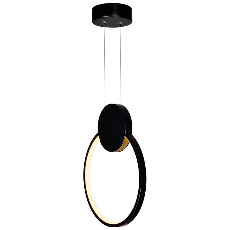 Image 2 Pulley 10" Wide Black LED Mini Pendant more views
