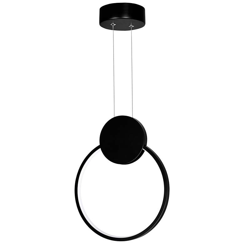 Image 5 Pulley 10" Wide Black LED Mini Pendant more views