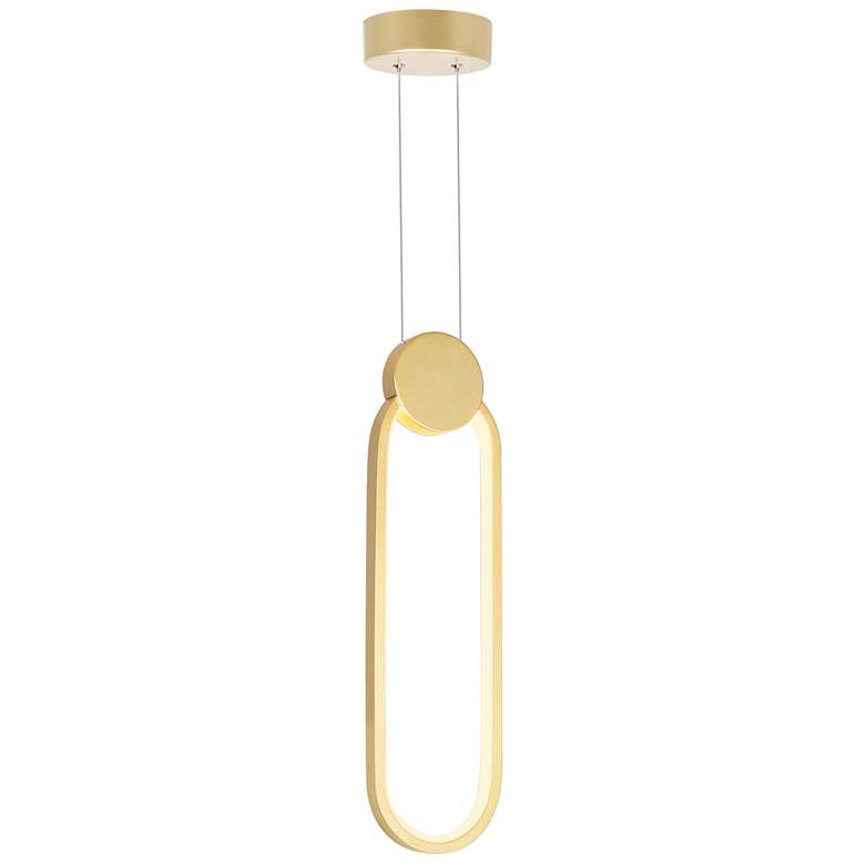 Image 1 Pulley 4 in LED Satin Gold Mini Pendant