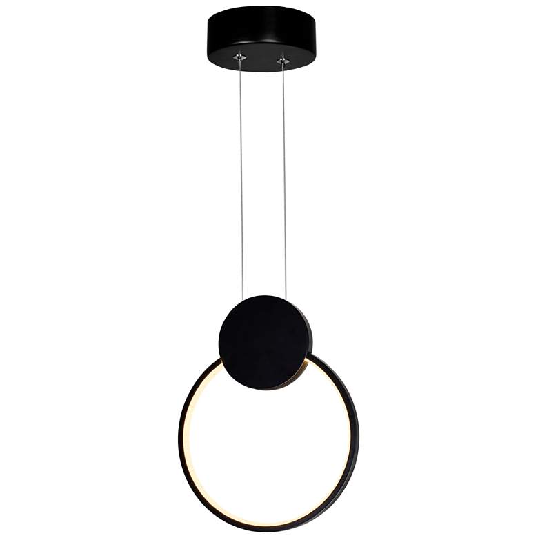 Image 1 Pulley 8 in LED Black Mini Pendant