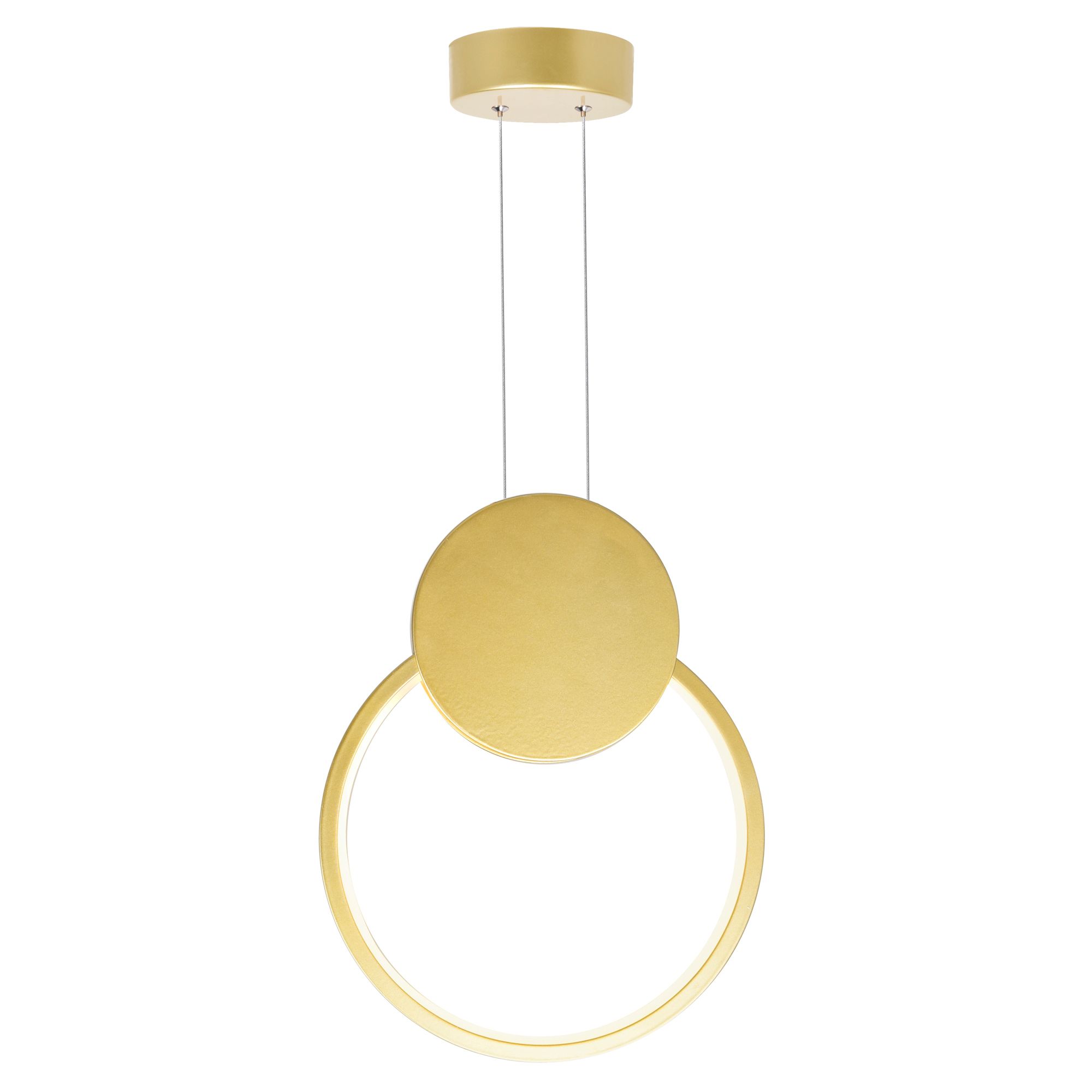 Image 2 Pulley 8 in LED Satin Gold Mini Pendant more views