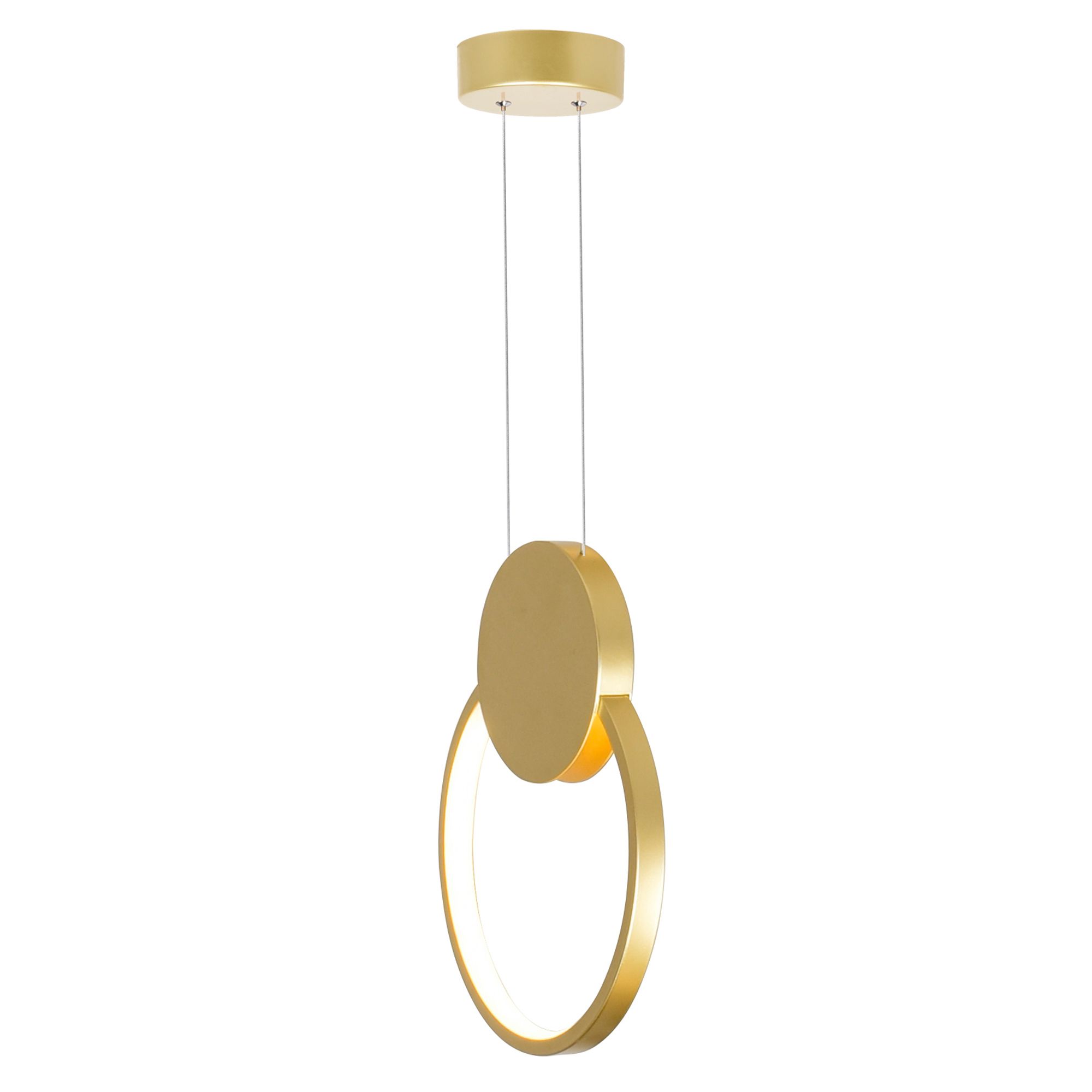 Image 4 Pulley 8 in LED Satin Gold Mini Pendant more views