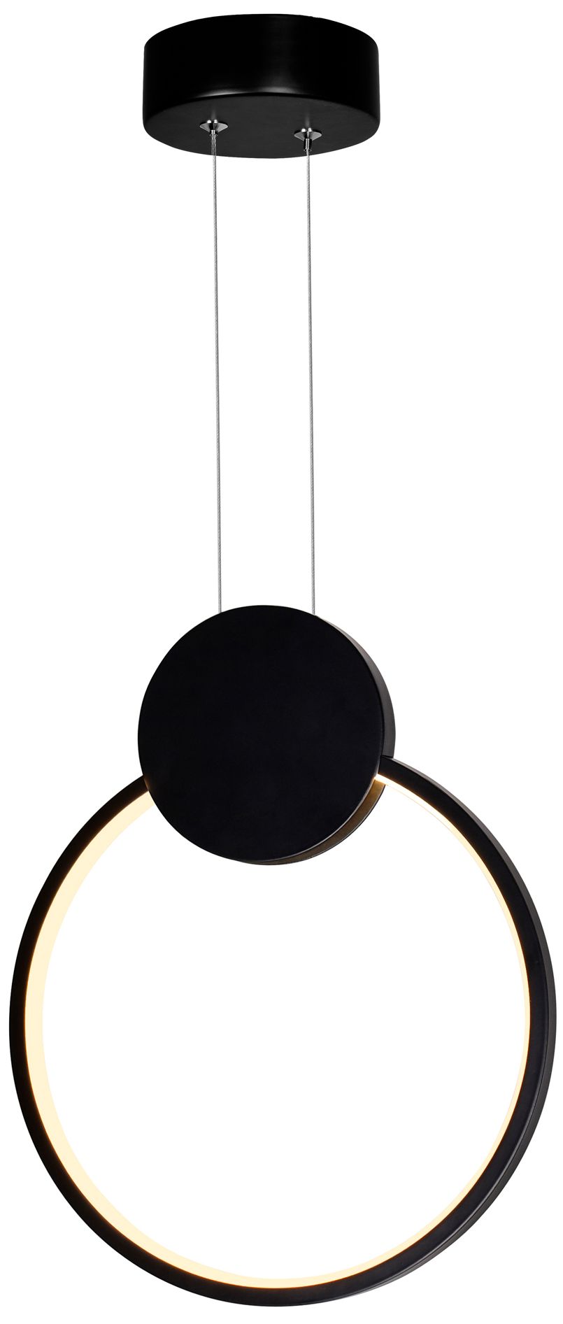 Pulley Integrated LED 12in Black Mini Pendant
