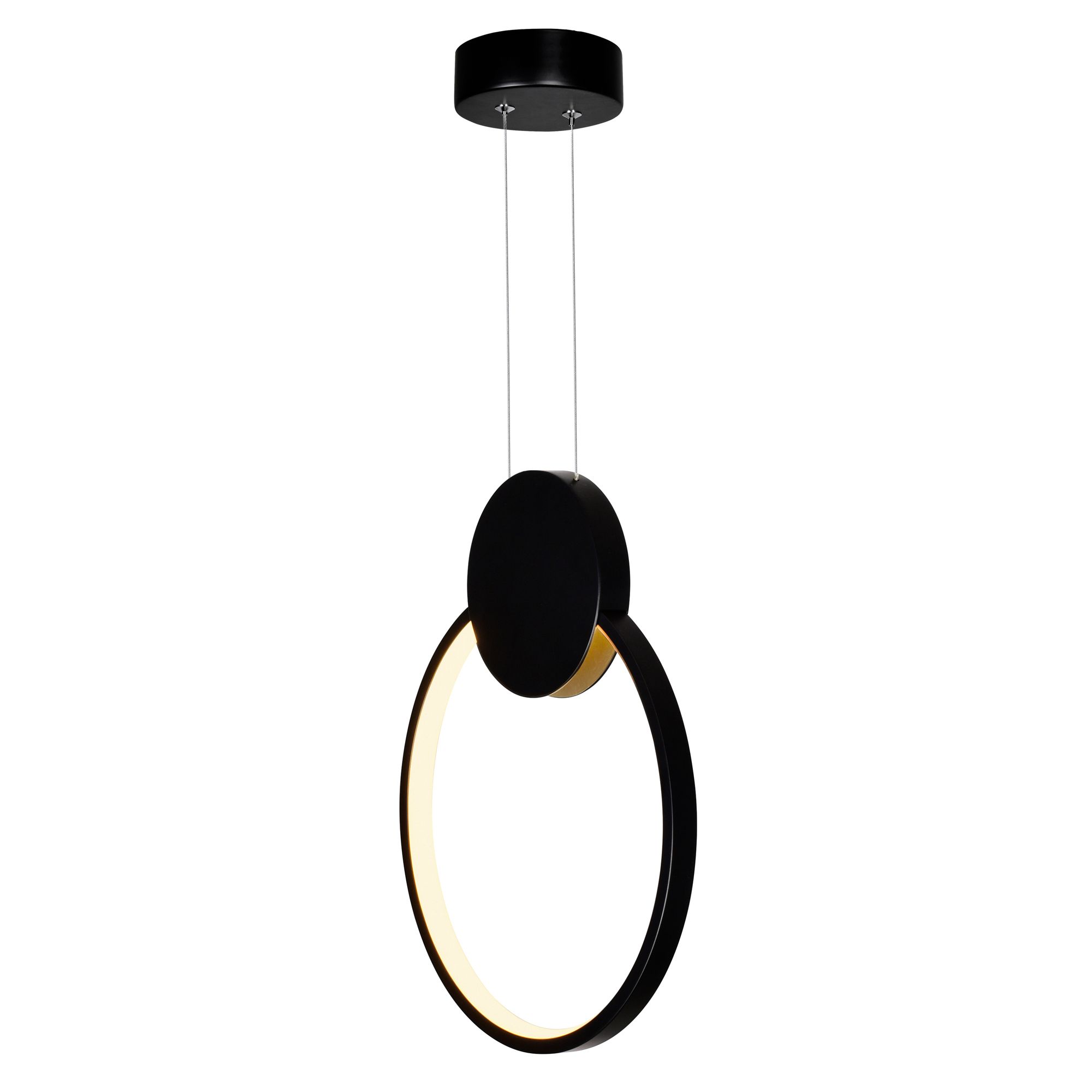Image 2 Pulley Integrated LED 12in Black Mini Pendant more views